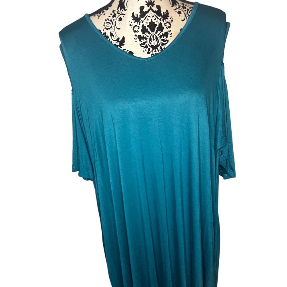Lane Bryant 4X Off the Shoulder Turquoise Dress